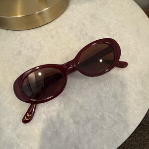 Madewell Russell Oval Sunglasses in Dusty Burgundy